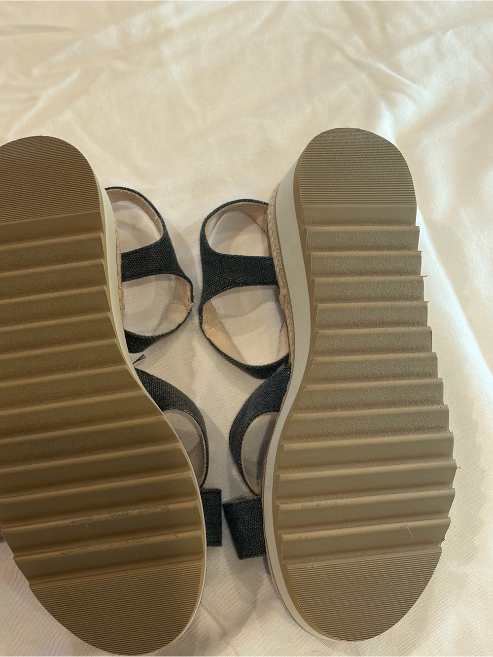 Toms Dark Blue Denim Crisscross Platform Sandals, W10 - Picture 4 of 4
